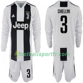 Tenue Juventus Giorgio Chiellini 3 Enfant Domicile 2018-2019 Maillot de Foot ML
